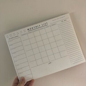 West Elm x Wilde House Cream Monthly List Calendar & Planner Pad